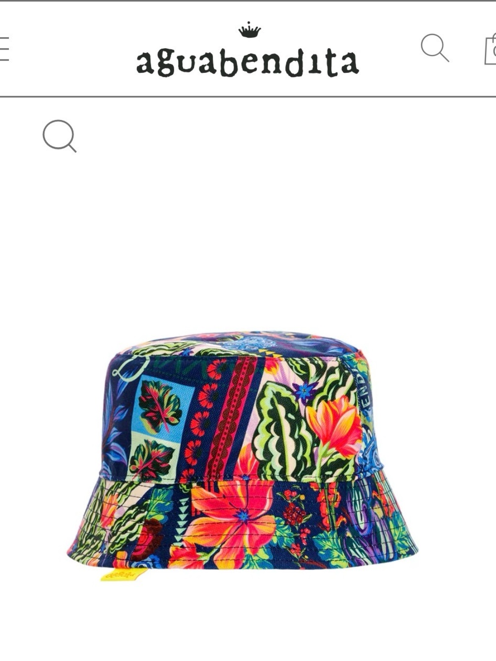 Agua Bendita BNWT Kids Floral Patchwork Bucket Hat - Blue Multi